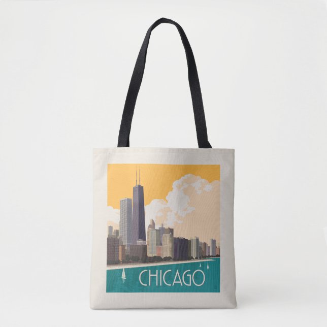 Tote Bag Chicago | Skyline moderne (Devant)