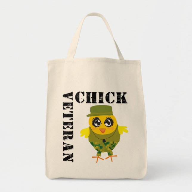 Tote Bag Chick militaire vétéran (Devant)