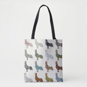 Tote Bag Chicken Rooster Coloré ferme Motif