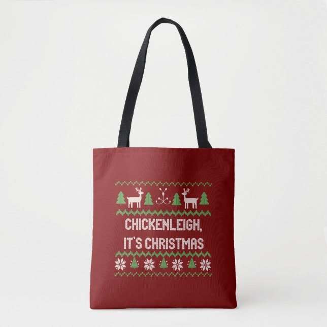 Tote Bag Chickenleigh C'est un cadeau de Noël de vacances (Devant)
