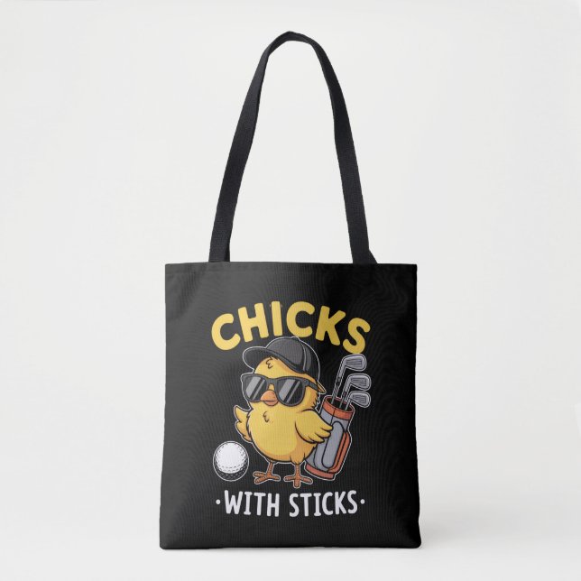 Tote Bag Chicks with Sticks Golfer Girl Golf Club Golfing (Devant)