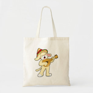 Tote Bag Chien à la musique avec guitare