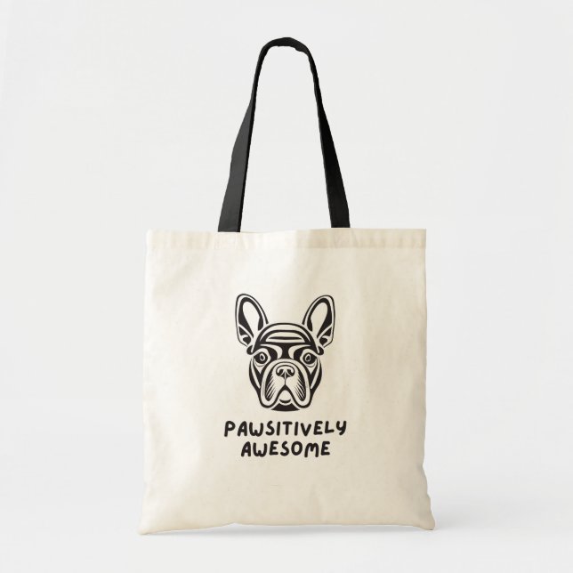Tote Bag Chien à tête blanche (Devant)