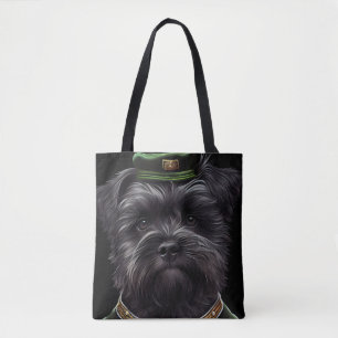Tote Bag Chien Affenpinscher en Robe de la Saint Patrick