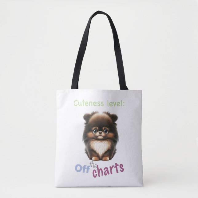 Tote Bag Chien Animaux de compagnie niveau mignon adorable  (Devant)