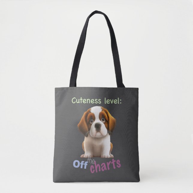 Tote Bag Chien Animaux de compagnie niveau mignon adorable  (Devant)