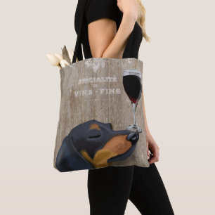 Tote Bag Chien Au Vin Dachshund