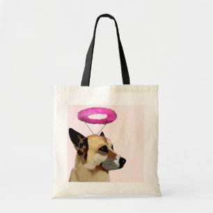Tote Bag Chien avec Halo rose