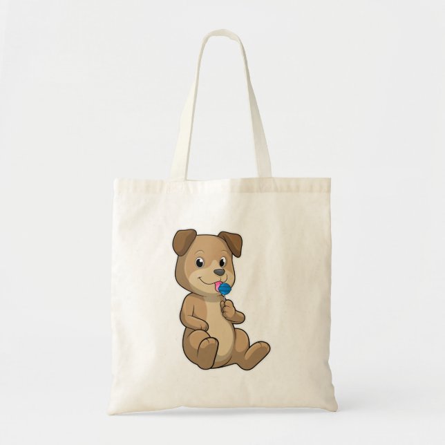 Tote Bag Chien avec sucré Lollipop (Devant)