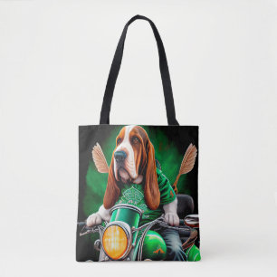 Tote Bag Chien Basset Hound conduisant un vélo Saint-Patric