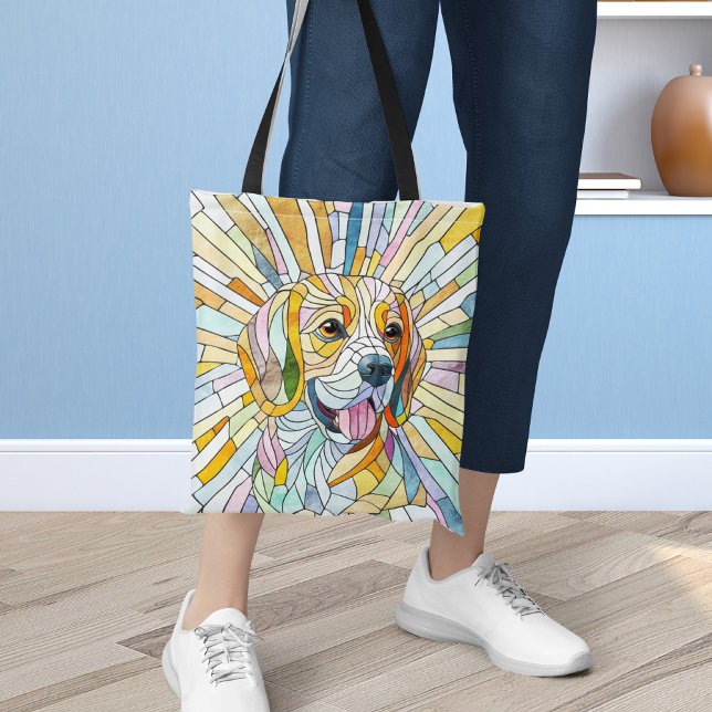 Tote Bag Chien beagle - Art Mosaïque coloré (Créateur téléchargé)