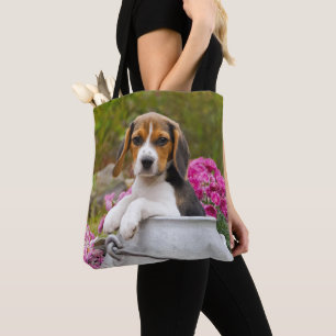 Tote Bag Chien Beagle mignon coquelicot dans un magasin de