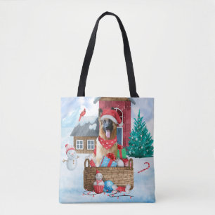 Tote Bag Chien berger allemand dans la neige Maison de chie