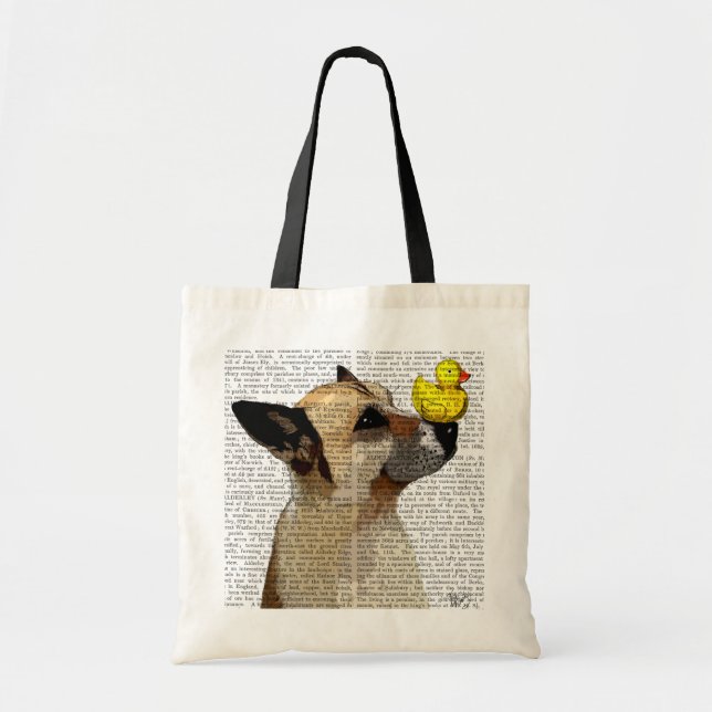 Tote Bag Chien berger allemand et canard (Devant)