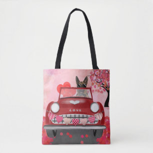 Tote Bag Chien Berger Allemand Voiture avec coeurs Saint-Va