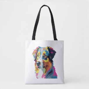 Tote Bag Chien berger australien coloré