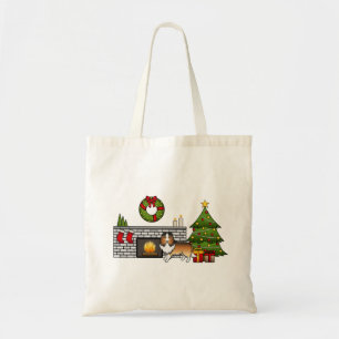 Tote Bag Chien berger des Shetland sable Dans une salle fes
