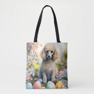 Tote Bag Chien Caniche avec Vacances de Œufs de Pâques