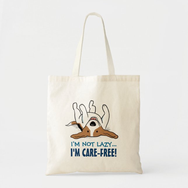 Tote Bag Chien caricature Beagle sans soins (Devant)