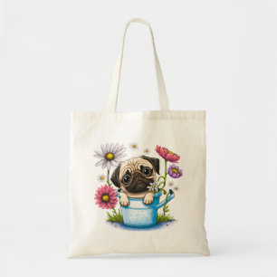 Tote Bag Chien Carlin mignon moderne