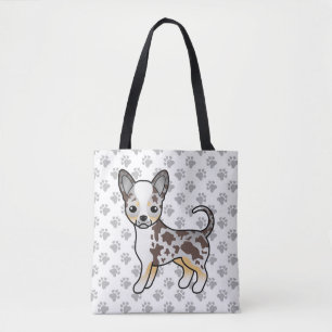 Tote Bag Chien Chihuahua à poil lisse Merle Chocolat & Patt