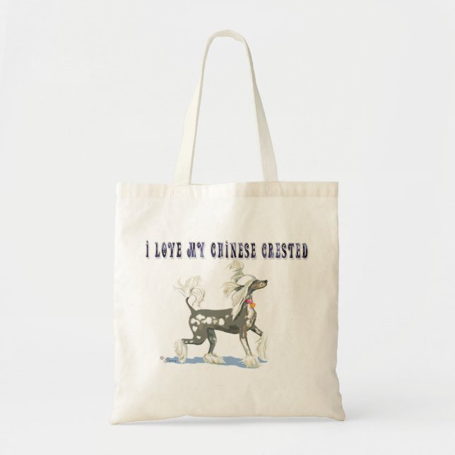 Tote Bag Chien chinois cri Prancing Grey (Devant)