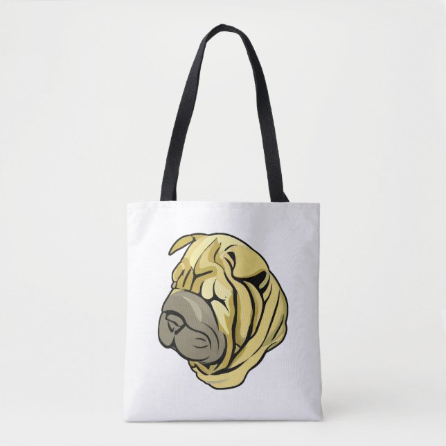 Tote Bag Chien chinois Sharpei Brown Shar Pei (Devant)