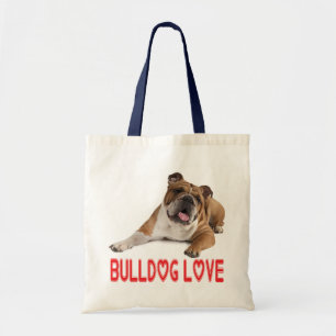Tote Bag Chien chiot Bouledogue anglais Tan & Blanc Amour