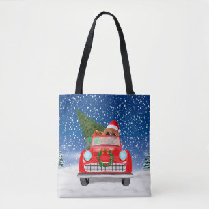 Tote Bag Chien Chow Chow conduisant une voiture dans la nei