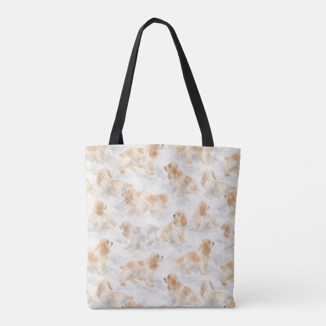 Tote Bag Chien Cocker Spaniel aquarelle douce  (Dos)