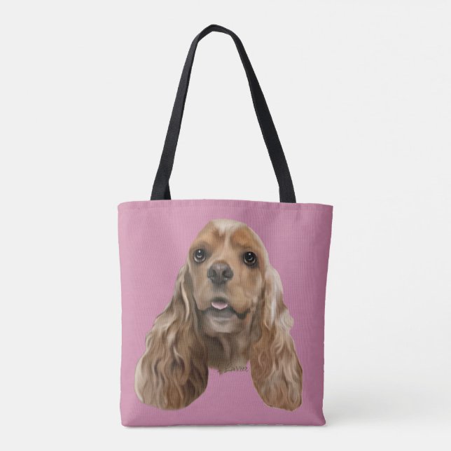 Tote Bag Chien Cocker Spaniel Blond (Dos)
