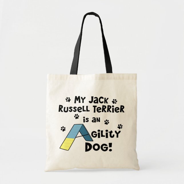 Tote Bag Chien d'agilité de Jack Russell Terrier (Devant)