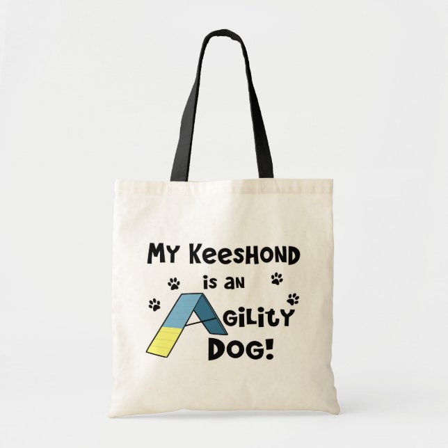 Tote Bag Chien d'agilité de Keeshond (Devant)