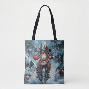 Tote Bag Chien dalmate équitation moto Noël