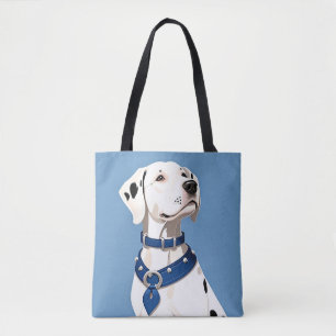 Tote Bag Chien Dalmatien Avec Collier Bleu