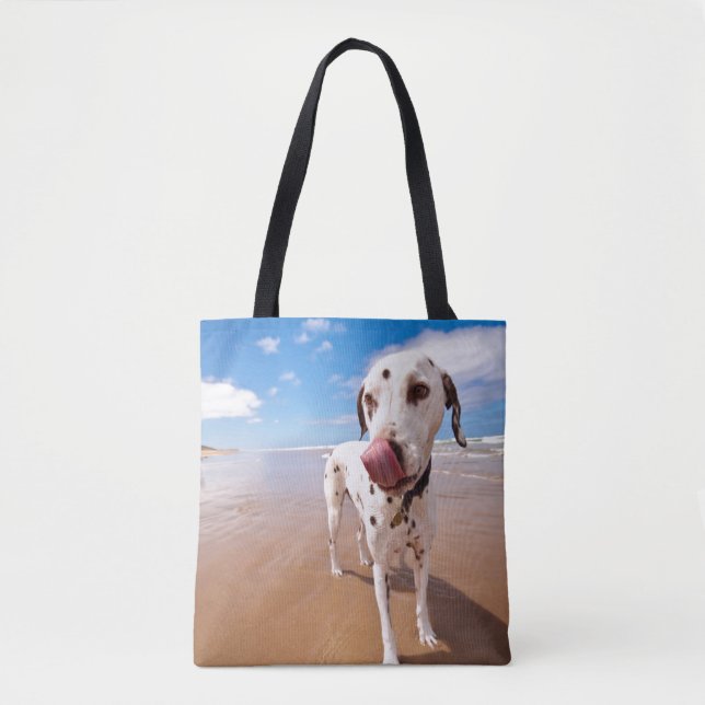 Tote Bag Chien dalmatien sur la plage (Devant)