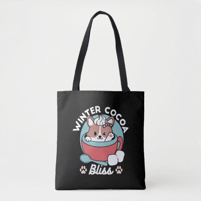 Tote Bag Chien dans la Mug Festive pour Vibes de vacances - (Devant)