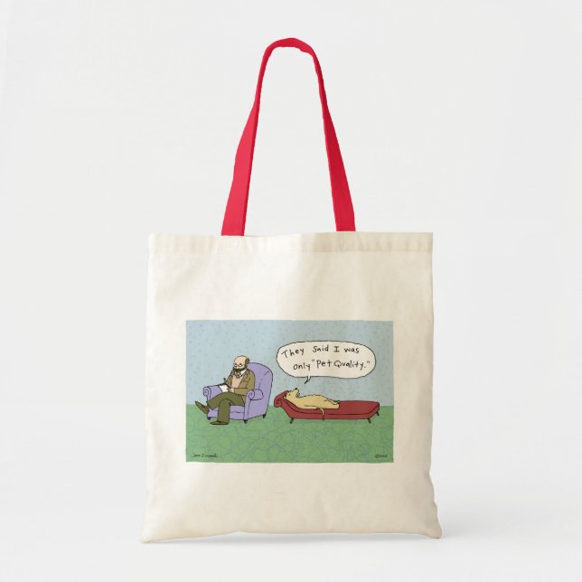 Tote Bag Chien dans un dessin animé de thérapie (Devant)