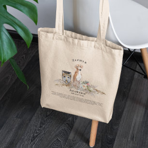 Tote Bag Chien d'aquarelle de l'Azawakh   Monogramme