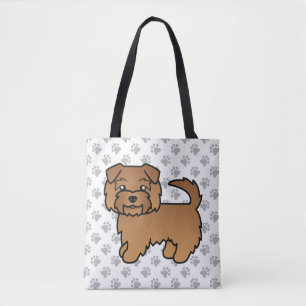 Tote Bag Chien de bande dessinée Norfolk Terrier rouge & pa