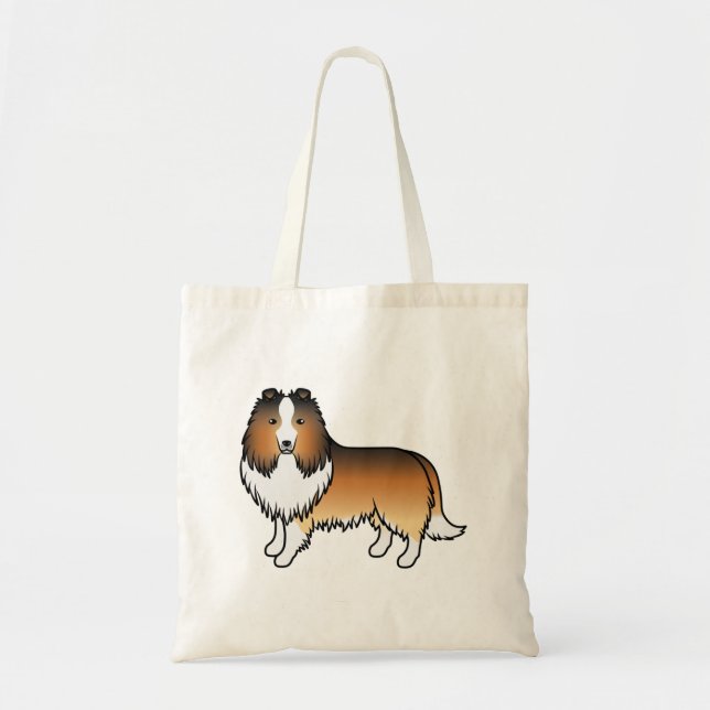 Tote Bag Chien de bande dessinée Shetland Sable Sheltie (Devant)