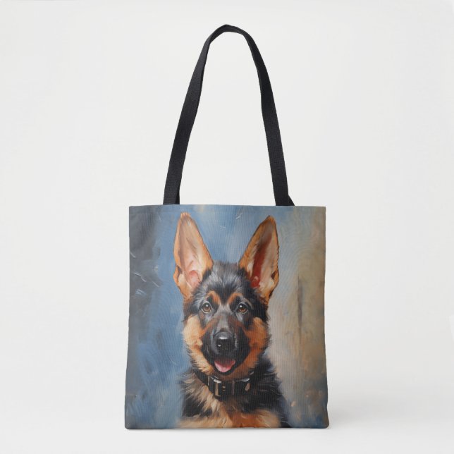 Tote Bag Chien de berger allemand chiot (Devant)