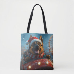 Tote Bag Chien de berger belge Montagnes russes Noël
