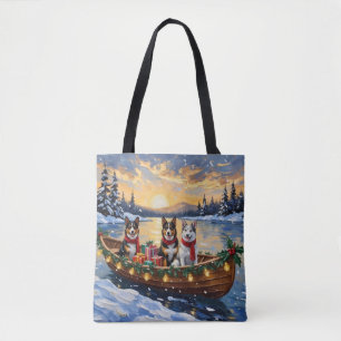 Tote Bag Chien de Bétail Australien Bateau de Noël de Fêtes