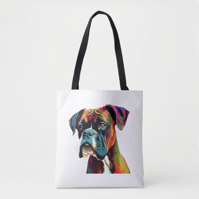 Tote Bag Chien de boîte coloré (Devant)
