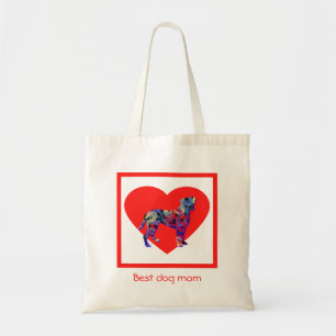 Tote Bag Chien de boxe Silhouette Rouge Meilleur Chien Mama