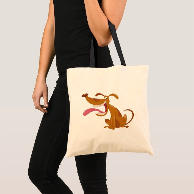 Tote Bag Chien de caricature avec grand sourire et langue d (Créateur téléchargé)