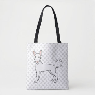 Tote Bag Chien de chasse ibicenco à poil dur blanc dessin a