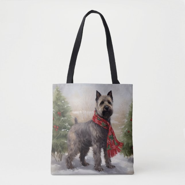 Tote Bag Chien de Chesapeake à Noël de neige (Devant)