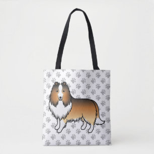 Tote Bag Chien de dessin animé Shetland Sable Sheltie & Pat